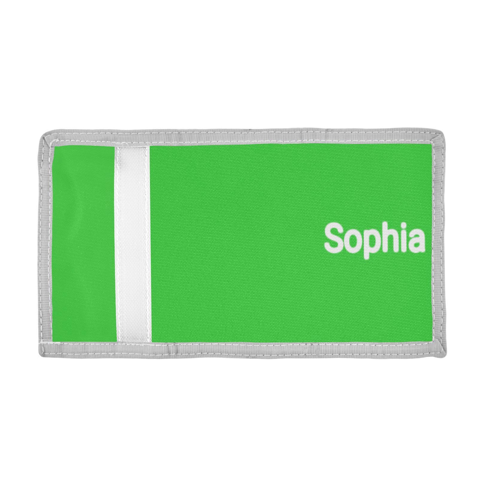 IHCVHQX Custom Kids Wallets for Boys and Girls Lime Green Solid Color Personalized Toddler Trifold Wallet for Boys Customized Novelty Wallet for Childrens Birthday Gifts