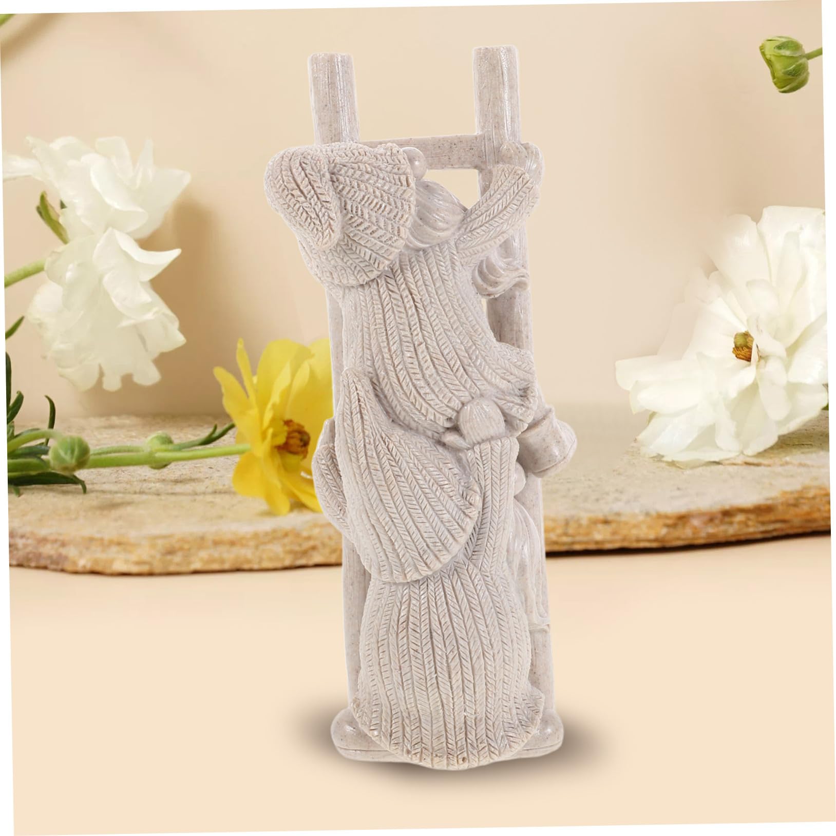 TOYANDONA Statue De GNOME Grimpant à Échelle Figurine Résine pour Décoration De Jardin Extérieur Ornement De GNOME De Patio