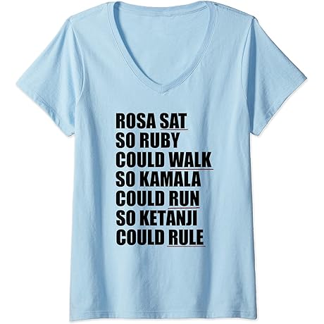 Womens Rosa SAT Ruby WALK Kamala RUN so Ketanji could RULE KBJ Meme V-Neck T-Shirt