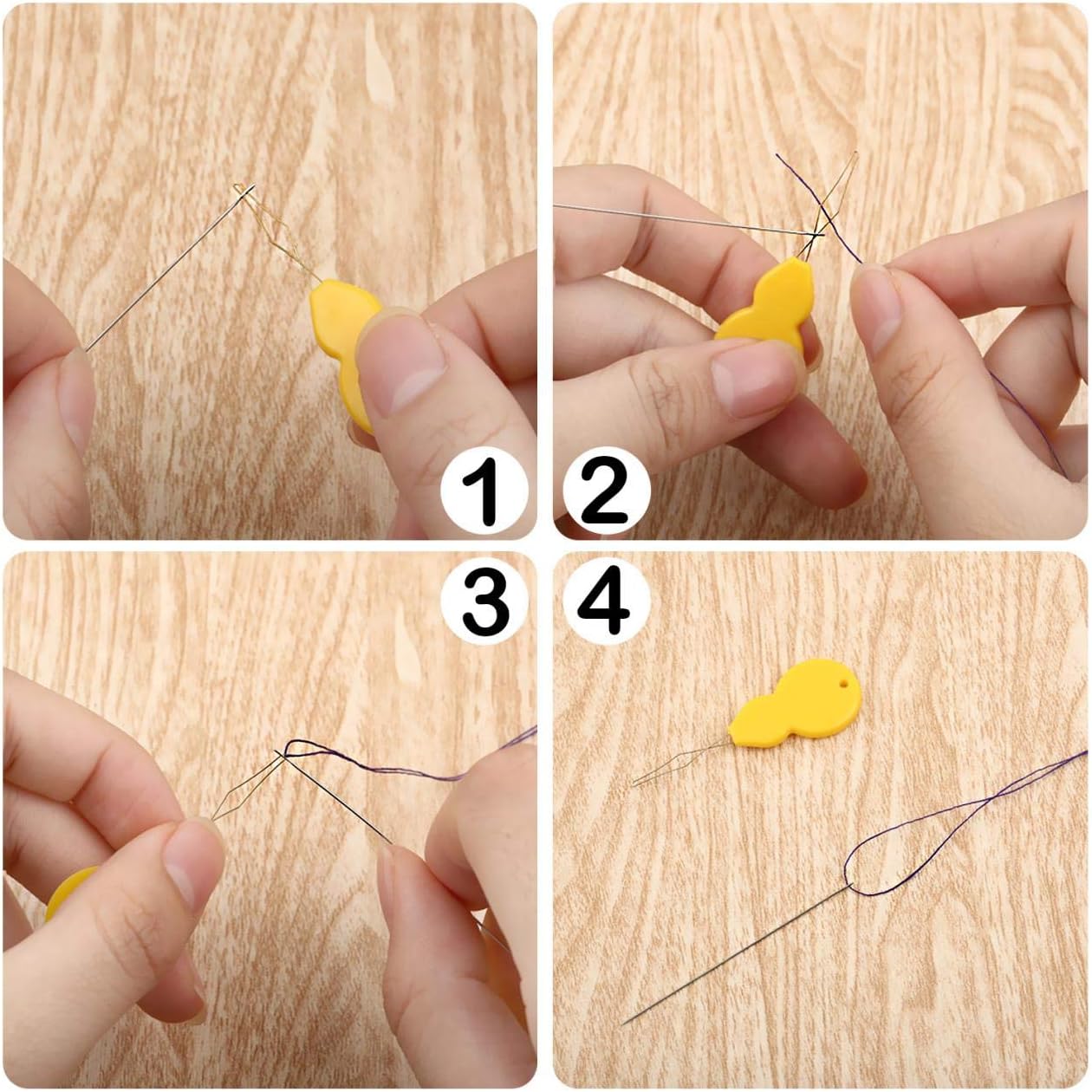 65 Pieces Beading Needles Set, 4 Sizes Long Straight Beading Embroidery Needles with Storage Tube, Threader and Thimble for Jewelry Making