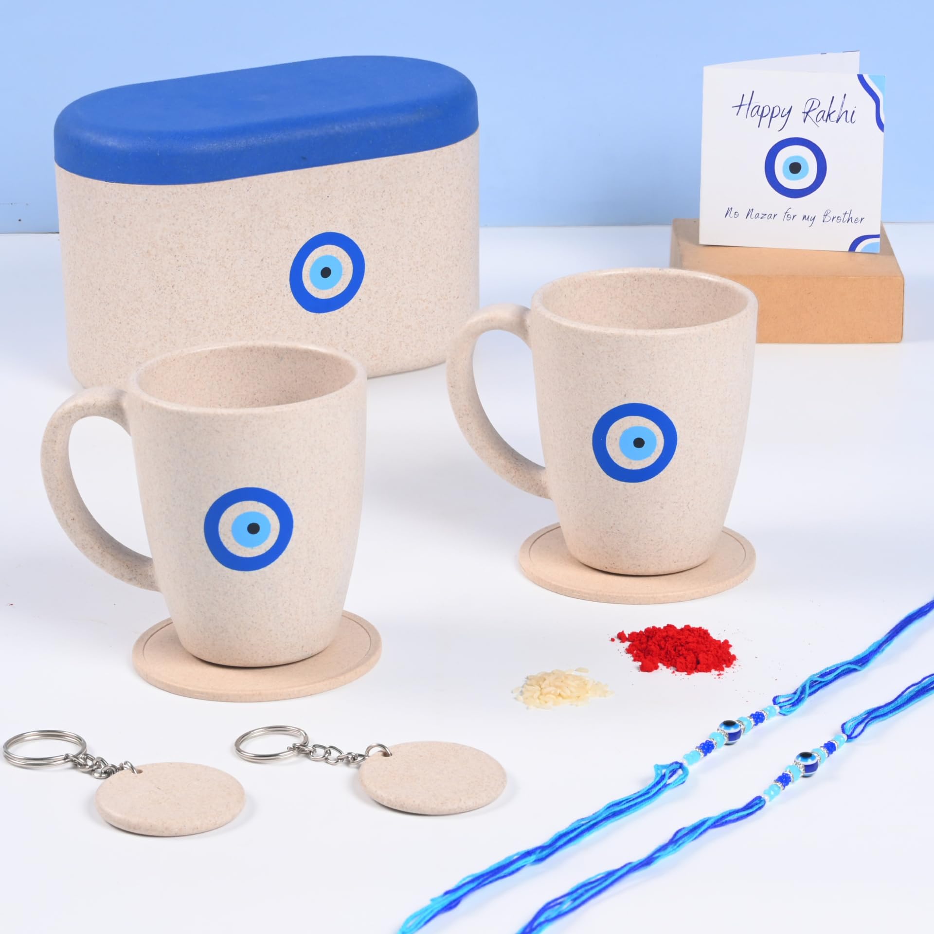 Eha Eco-Friendly Rakhi Set (Mug & Evil Eye Rakhi Hamper) @688.