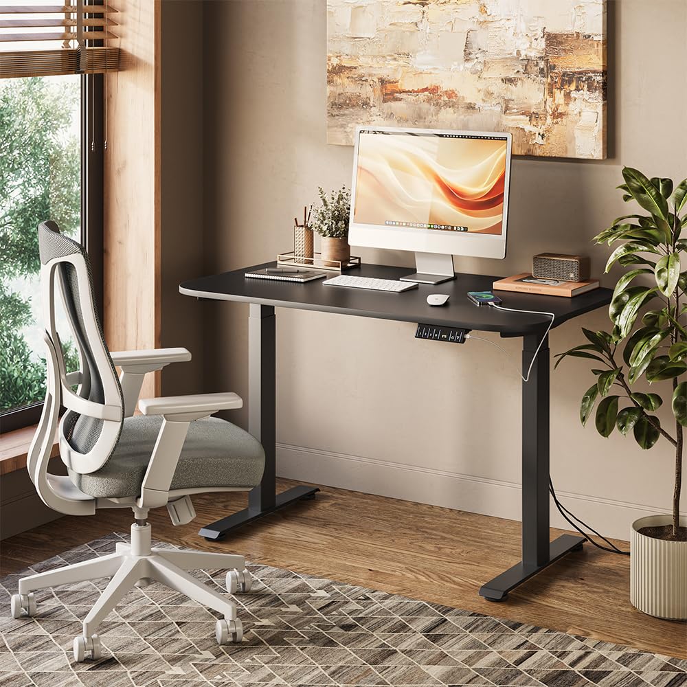 Vicco Scrivania Elevate, Nero/Antracite, 120 x 70 cm | 2 motori, adatto all'uso come postazione di lavoro o scrivania per computer
