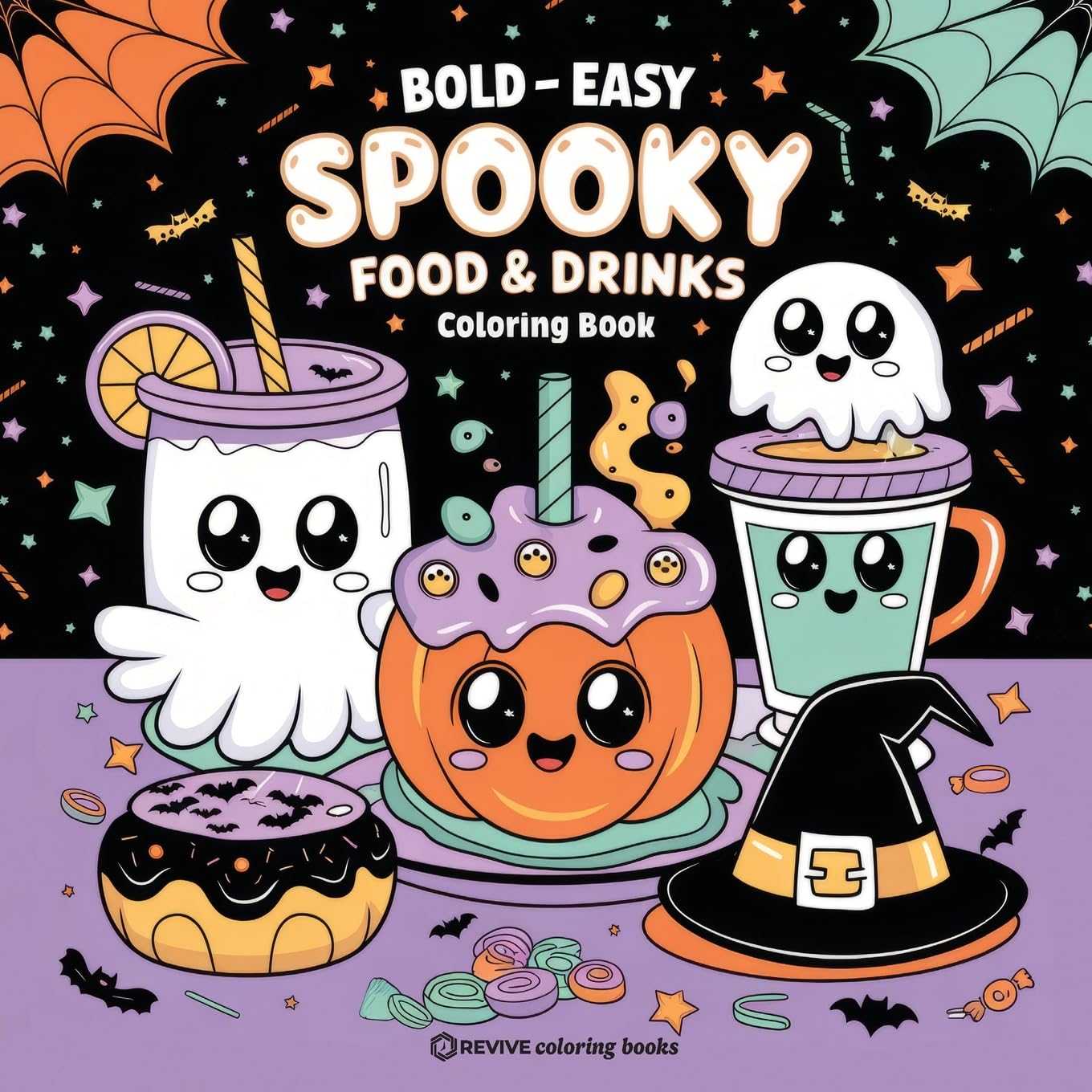 Bold & Easy Spooky Food & Drinks Coloring Book: Sweet and Silly Halloween Stress Relief Coloring (Bold & Easy Stress Relief Coloring Books)