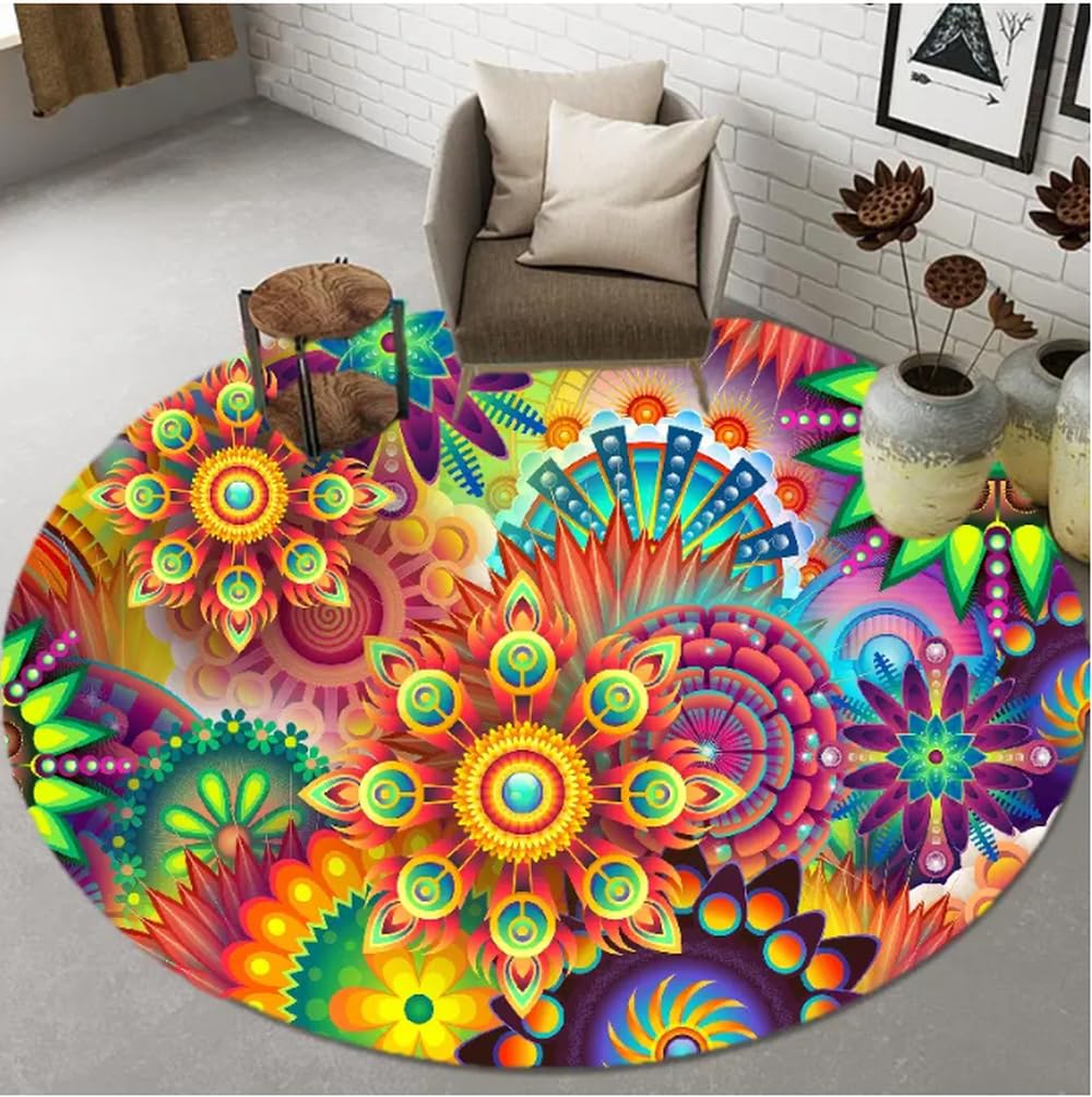 Tapis de sol crâne de 80cm avec fibres douces et traitement antidérapant tapis rond