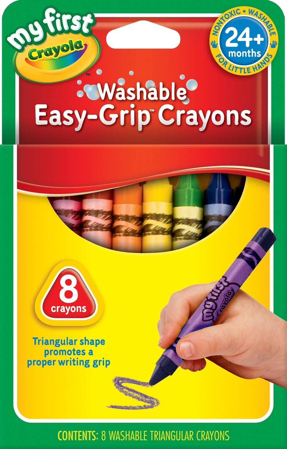 クレヨラ (Crayola) お絵かき マイファーストシリーズ 水でおとせる さんかくクレヨン 8色 811308 正規品