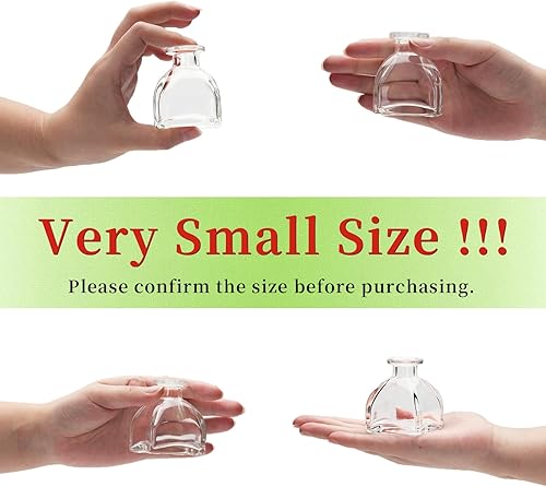 Miniatura 4 de Hewory Jarrones pequeños para centros de mesa 28 piezas de jarrón de vidrio pequeño a granel - Jarrones pequeños transparentes para boda, baby