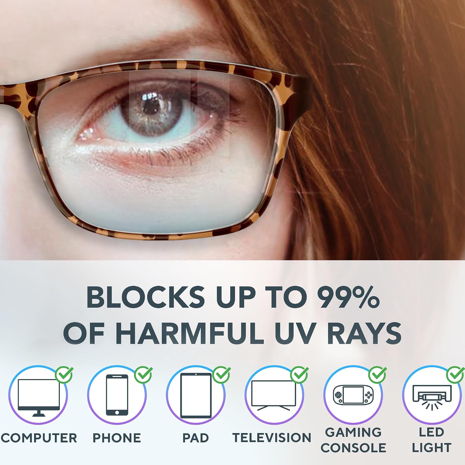 Benicci Stylish Blue Light Blocking Computer Glasses for Men and Women image 2