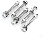 Mywish (10 Sets) 5/16-18x3 Hex Head Assorted Screws Nuts and Bolts with Flat & Lock Washers, 304 Stainless Steel 18-8, Fully Threaded, 5/16 Bolt Metric Bolt Assortment