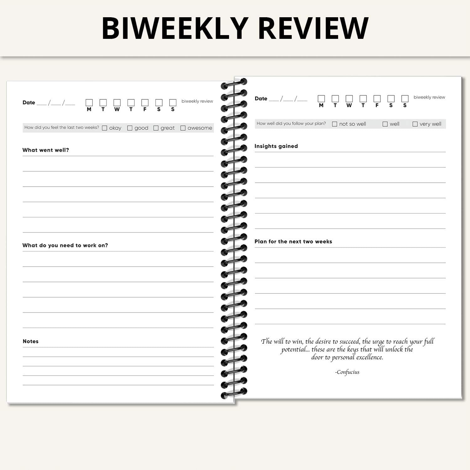 Food and Exercise Journal - fitness and nutrition planner for health and weight loss - gym workout log book and diet journal - wellness tracker with daily inspirational quotes - sturdy binding : Sports & Outdoors