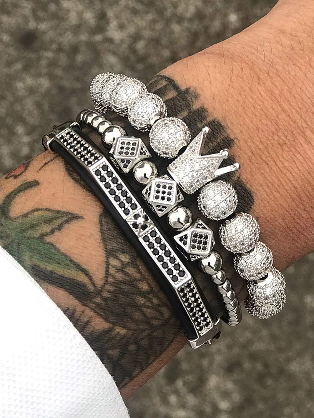 WFYOU Imperial Crown Bracelets for Men 18kt Gold Bracelet Cubic Zirconia Beads Bracelets Cross Bracelets Charm Men Luxury Gift - Image 6