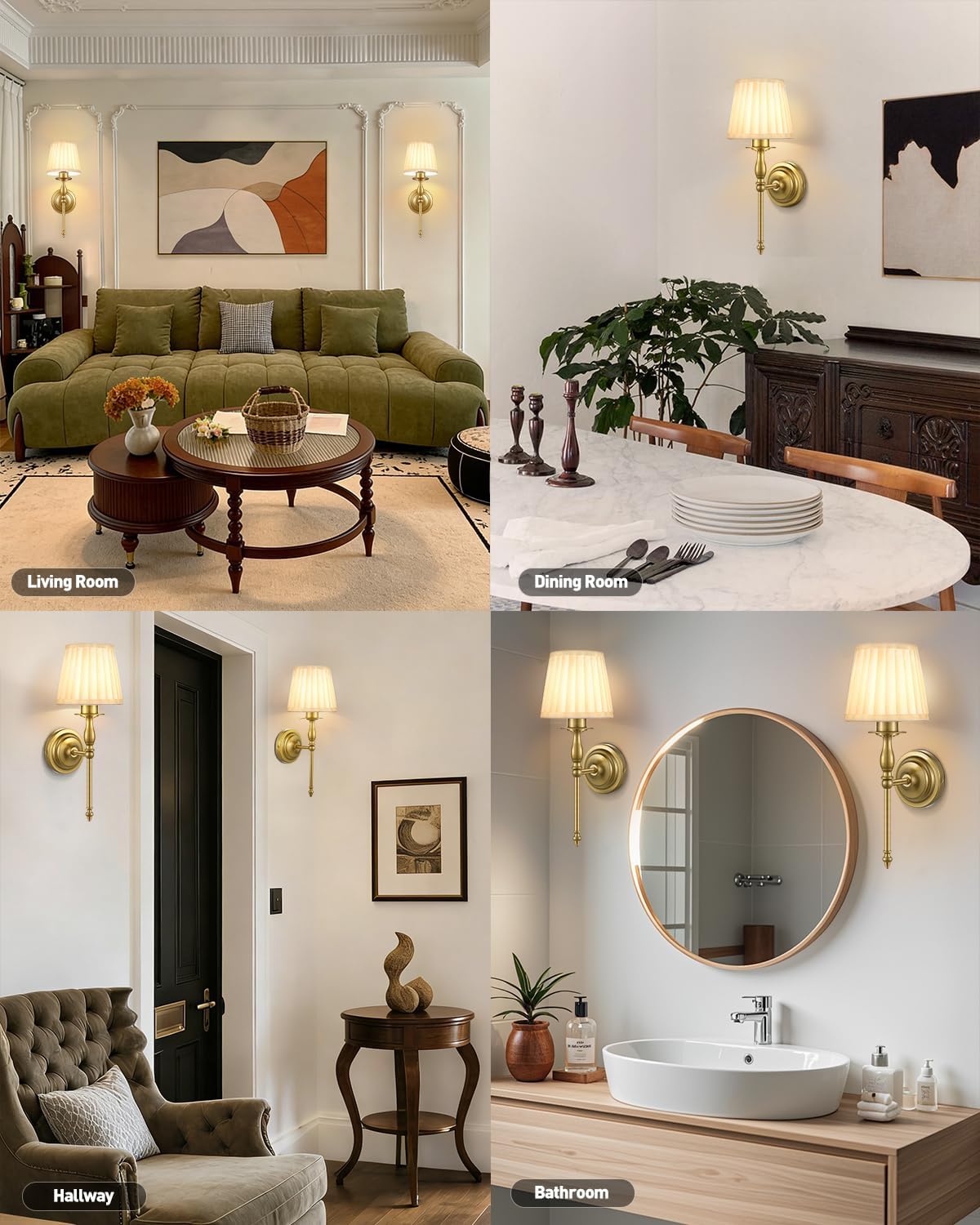 10000mAh Battery Operated Wall Sconce Set of 2,Rechargeable Wall Sconces set of Two,Vintage Gold Sconces Wall Decor,Wireless Wall Lamp,Cordless Wall Lights Living Room Bedroom (Not Peel and Stick on)