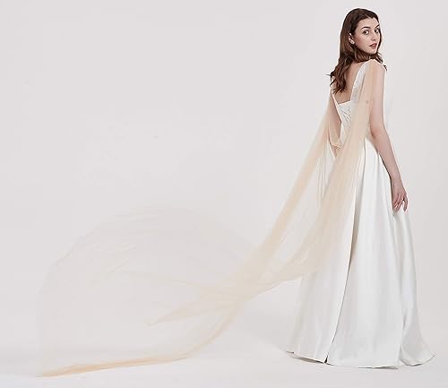 Miniatura 4 de Leimandy Cabo de hombro velo de tul iglesia nupcial cabo velo capilla velo de boda B018