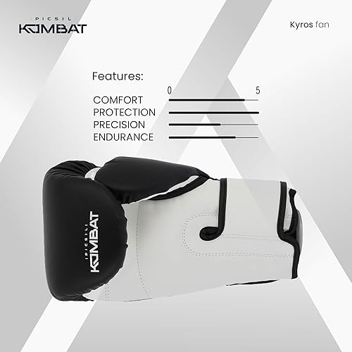 Miniatura 4 de Picsil Kombat Kyros - Guantes de boxeo, guantes de entrenamiento y combate para Muay Thai, MMA, Kickboxing, diseño unisex