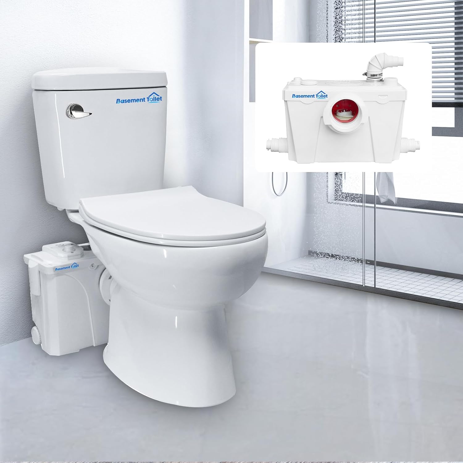 700watt Macerating Toilet with Pump 3 Piece of Upflush Toilet System