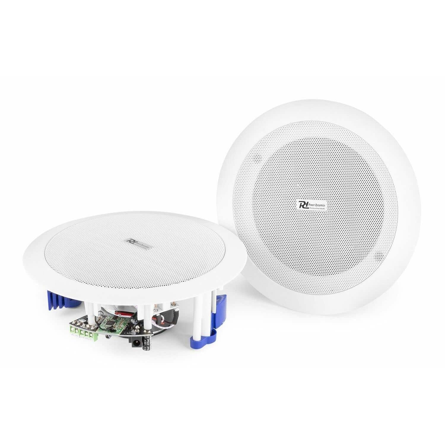 Power Dynamics CSBT60-2 Enceintes Bluetooth Plafond 5,25" 120W 8 Ohms Paire Blanc