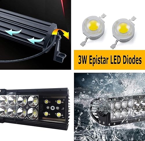 Miniatura 3 de iJDMTOY Kit de luz LED de doble fila compatible con Chevy 2002-06 Avalanche, 03-07 Silverado 2500 3500, incluye (2) barras de luz mini de 36 W de 8