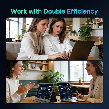 SANSUI Portable Monitor 15.6 Inch FHD 1080P Travel Monitor for Laptop, USB C HDMI Ultra-Thin IPS Computer Display with Speakers & PU Leather Stand Cover, for PC Mac mini Phone Switch Gaming