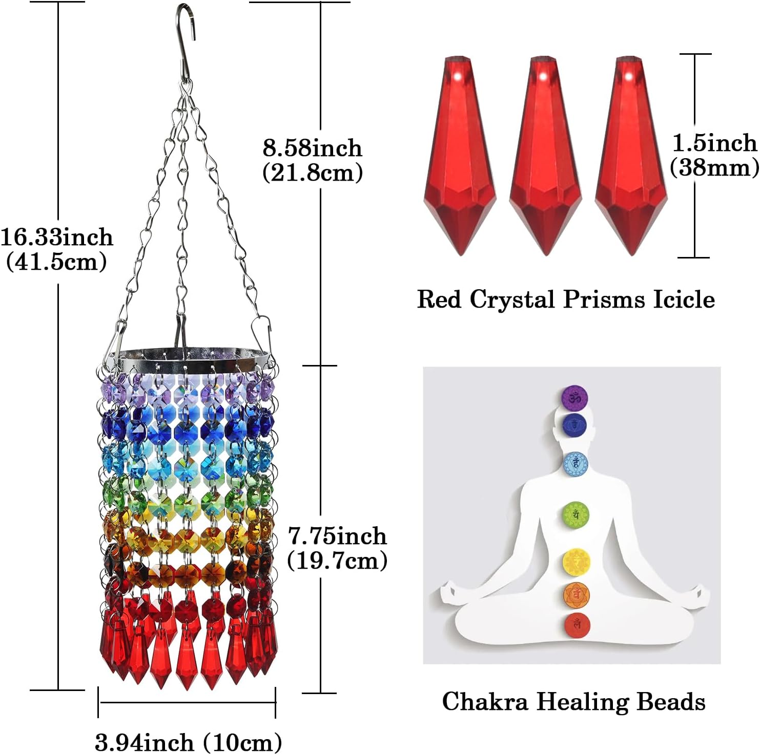 Colorful Crystal Suncatchers Crystal Icicle Pendant Sun Catcher Ornament Glass Wind Chime Hanging Crystals Light Catcher Rainbow Maker Gift