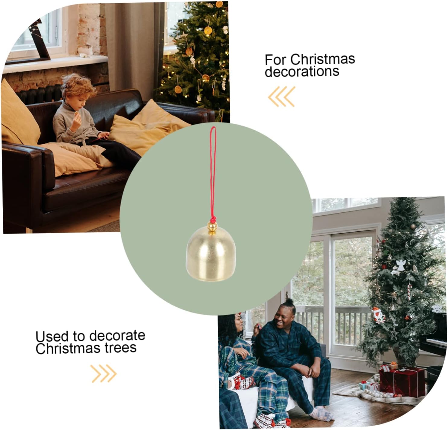 Xmas Alloy Bell Pendants 10pcs for Christmas DIY Decor