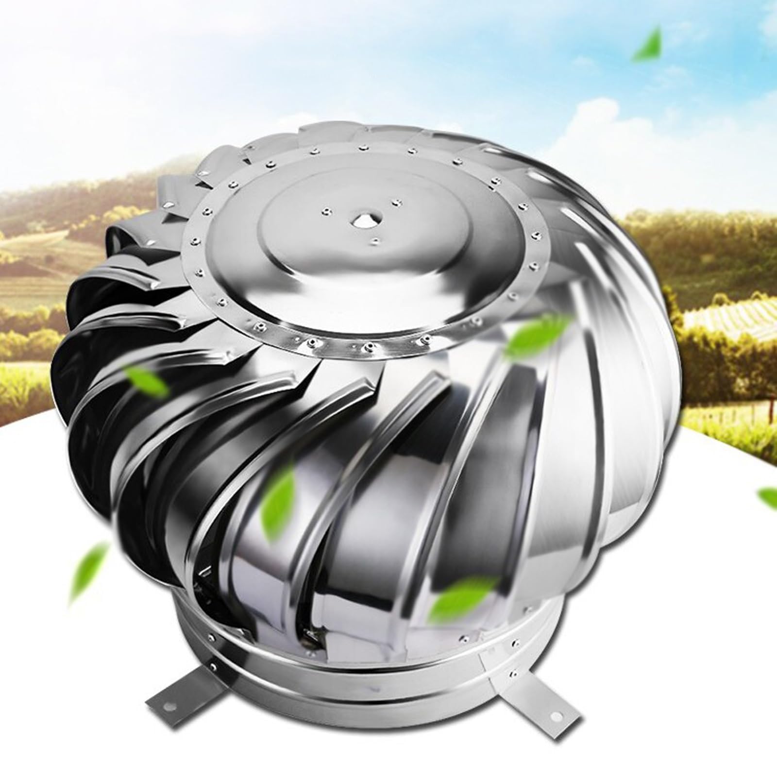 Tapa de ventilador de techo de 160mm en acero inoxidable con refuerzo interno para viento