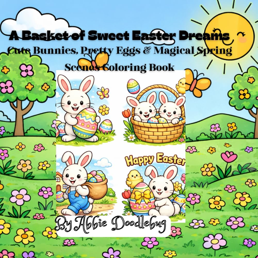 A Basket of Sweet Easter Dreams: Cute Bunnies, Pretty Eggs & Magical Spring Scenes Coloring Book