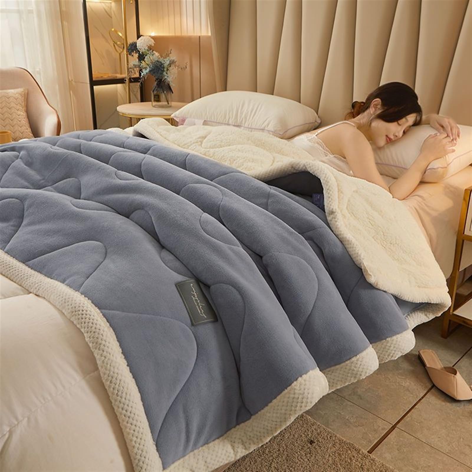 Sherpa Fleece King Size Blanket for Bed, Fuzzy Soft Flannel Throw, Cozy  Plush Blanket for Couch, Sofa Gray 59 x 79 inch