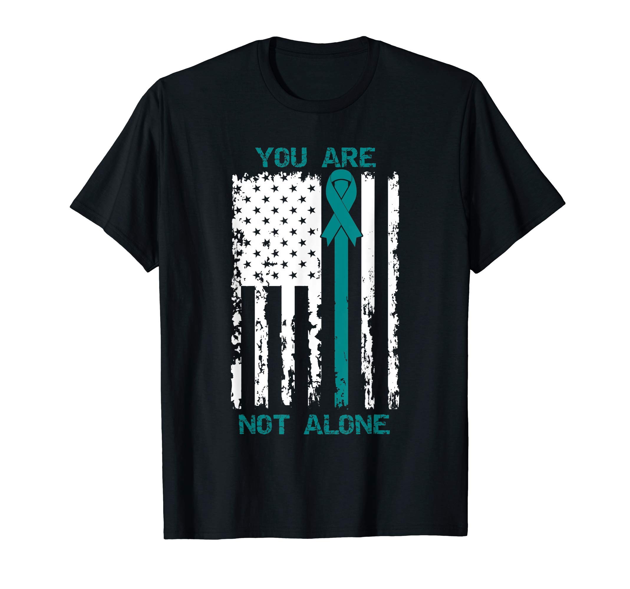 You Are Not Alone Sexual Assault Awareness American Flag T-Shirt