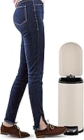Vista 31 de happimess HPM1009C Roland Mini 2.6-Gallon Step-Open Trash Can with Soft-Close Lid, Modern, Minimalistic, Fingerprint Proof for Home, Kitchen, White