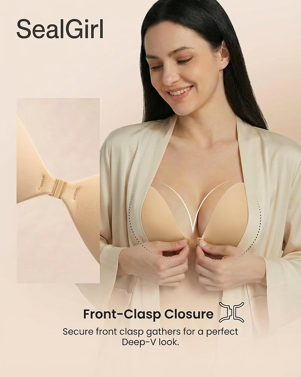 Sticky Bra Push Up - 2 Pairs Backless Strapless Bra Invisible Adhesive Bras for Wedding Prom with Nipple Pasties