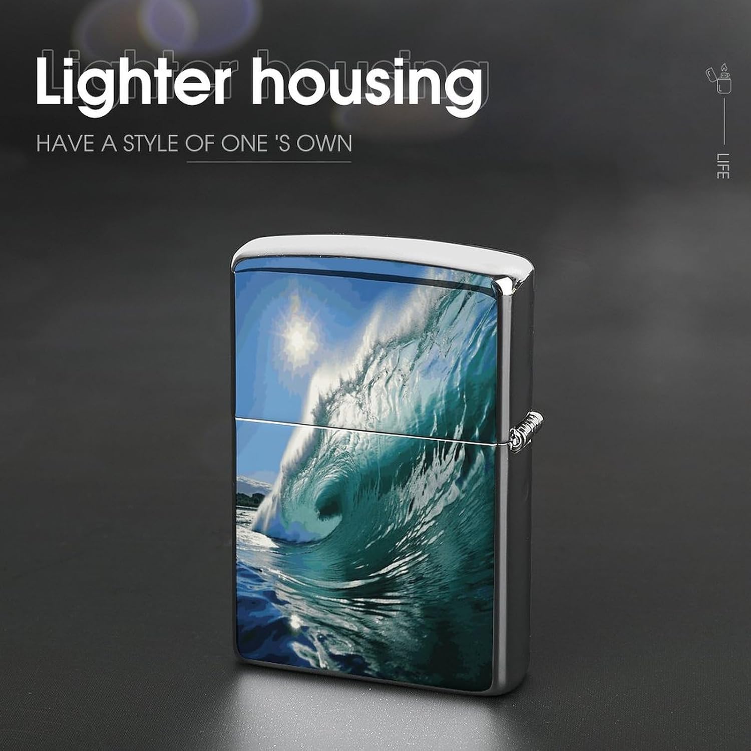 Big Ocean Wave Lighter Case Cover Lighter Shell