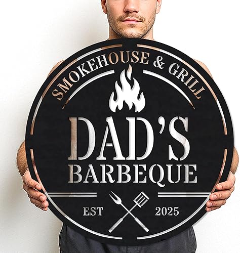 Miniatura 63 de Letrero de metal personalizado para barbacoa, letrero con nombre de bar personalizado para patio trasero, decoración de parrilla al aire libre,