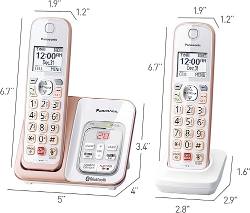 Miniatura 9 de Panasonic KX-TGD862G - Teléfono inalámbrico con Bluetooth Link2Cell, asistente de voz, contestador automático y bloqueo de llamadas, sistema