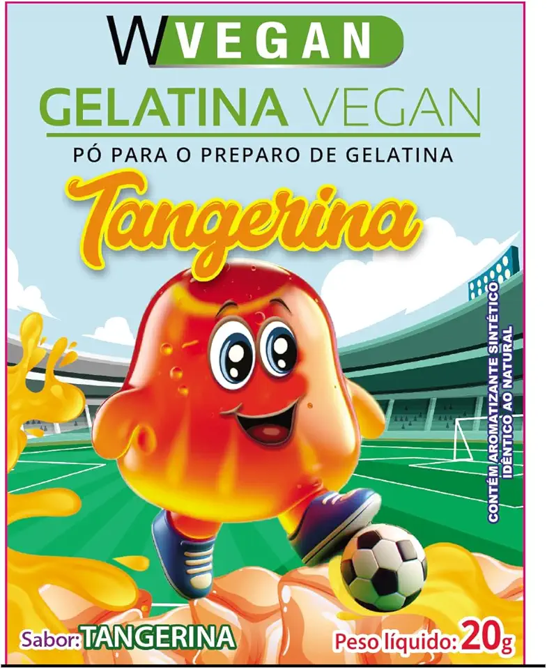 Gelatina Vegan 20g Sabor Tangerina WVegan Vegano Agar Agar