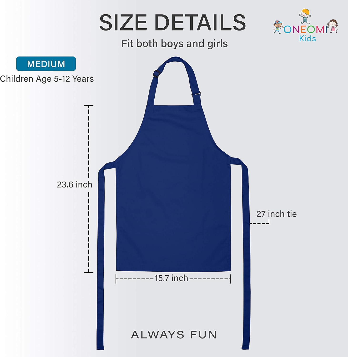 Kids Apron, Medium, 100% Cotton With An Adjustable Strap to fit All Ages - Image 2