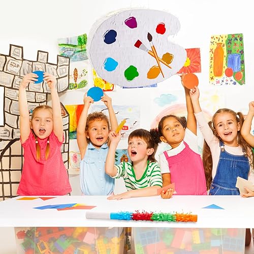 Vista 18 de Lewtemi Decoraciones de fiesta de piñatas con barra para ojos vendados y confeti para decoración de fiesta, centro de mesa, accesorio de fotos