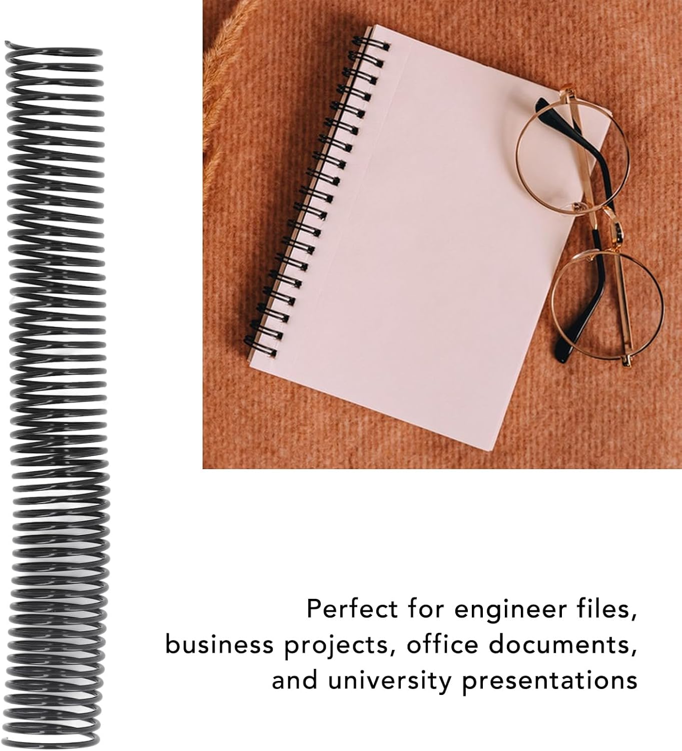 18 Pcs Spiral Binding Coil, 38mm Diameter, 48 Loop, 4:1 Pitch, 310 Sheet Capacity, PVC Plastic - Durable PVC Material, 360 Degree Rotation, Ideal for Office and School Binding