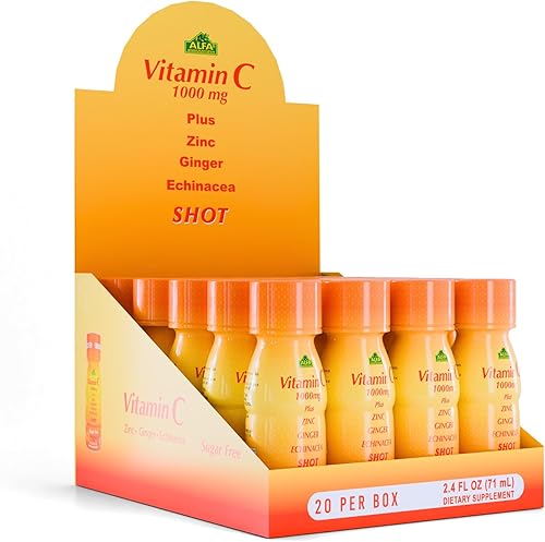 Miniatura 3 de VITAMIN C Shot 1000MG - Inmunidad con zinc, cúrcuma, jengibre y equinácea - protege tu inmunidad - lucha contra el frío común - sabor naranja - 2.5