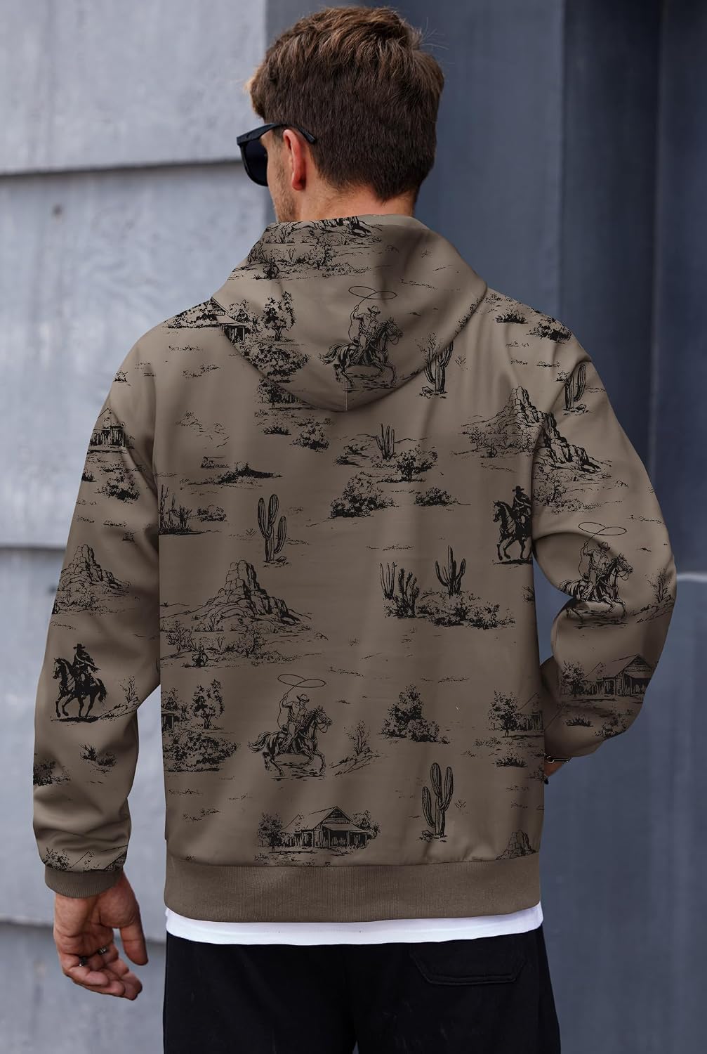 Herberton Men's Camo Hoodie Forest Print Midweight Hooded Pullover image 5