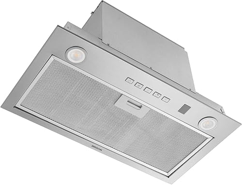 Broan - NuTone PM400SS - Armario personalizado integrado de 3 velocidades con iluminación LED y ventilador CFM máximo de 450 CFM, 21 pulgadas, acero