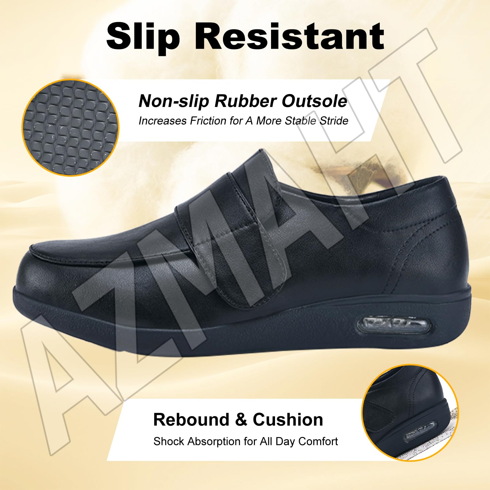 Zapatos Diabéticos para Extra Ancha Piel Comodos y Ortopédicos para Caminar Zapatillas Running Ortopedia Amortiguación Dinámica para Deporte y Salud Podal,Negro,41 EU