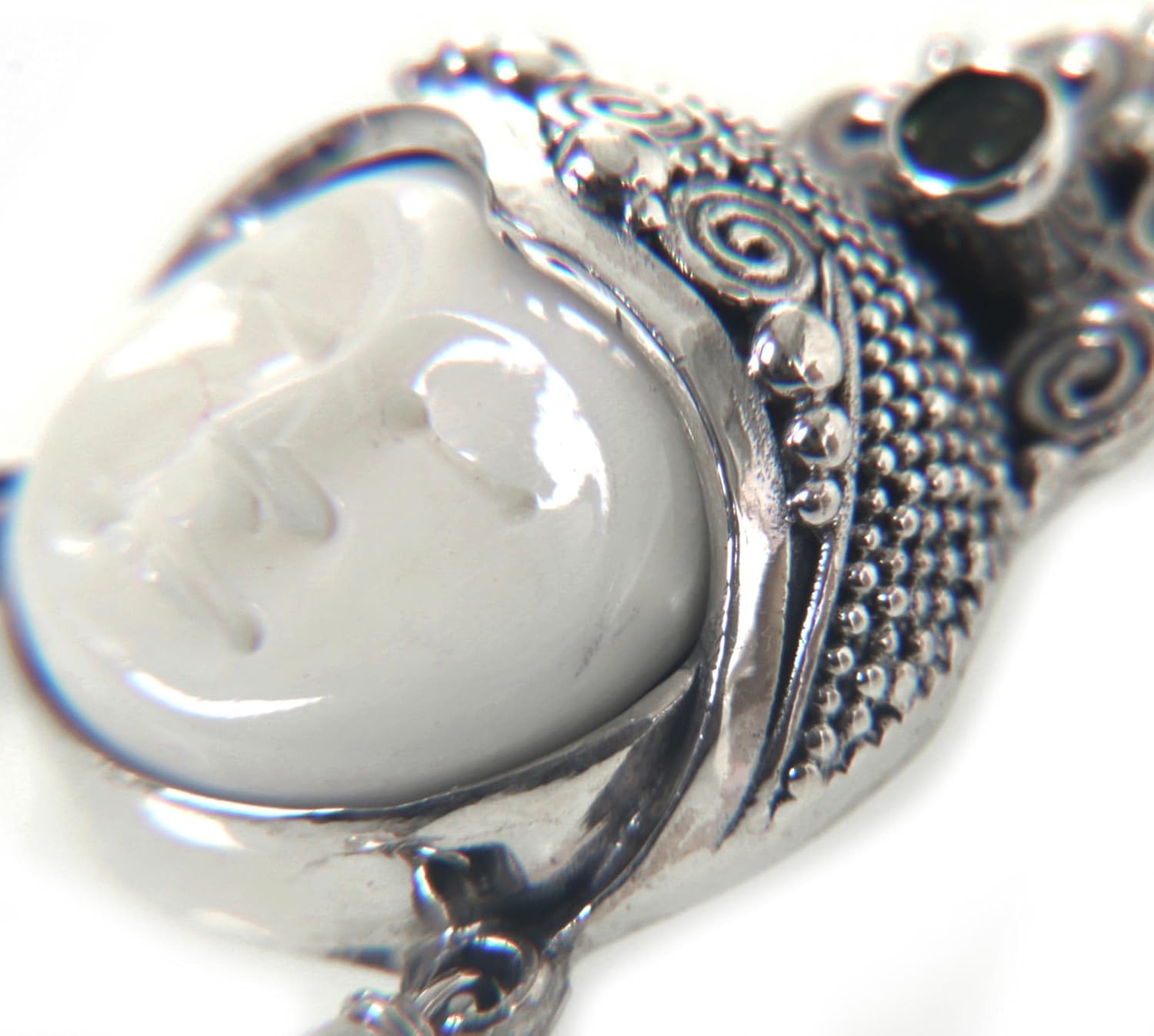 NOVICA Handcrafted .925 Sterling Silver Bone Dangle Handmade Earring | Freshwater Pearl | Artisan Made | Carved by Hand - Image 4