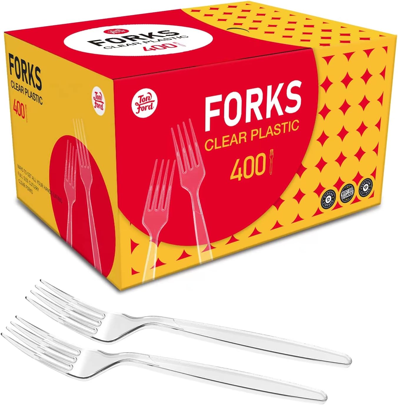 Heavy Duty Clear Plastic Forks, Disposable Utensils for