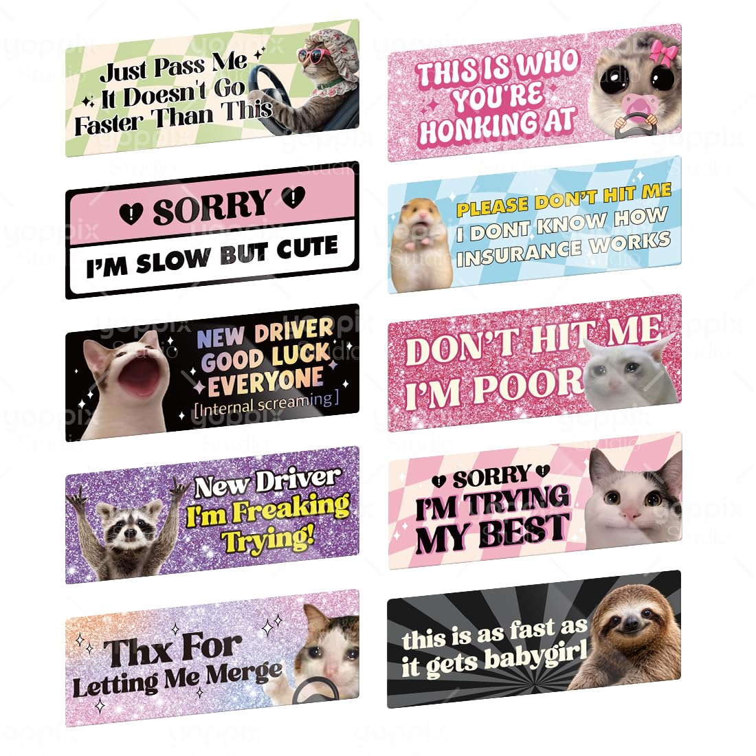 Aimants magnétiques Yoppix de voiture chat mignon pour égayer vos trajets