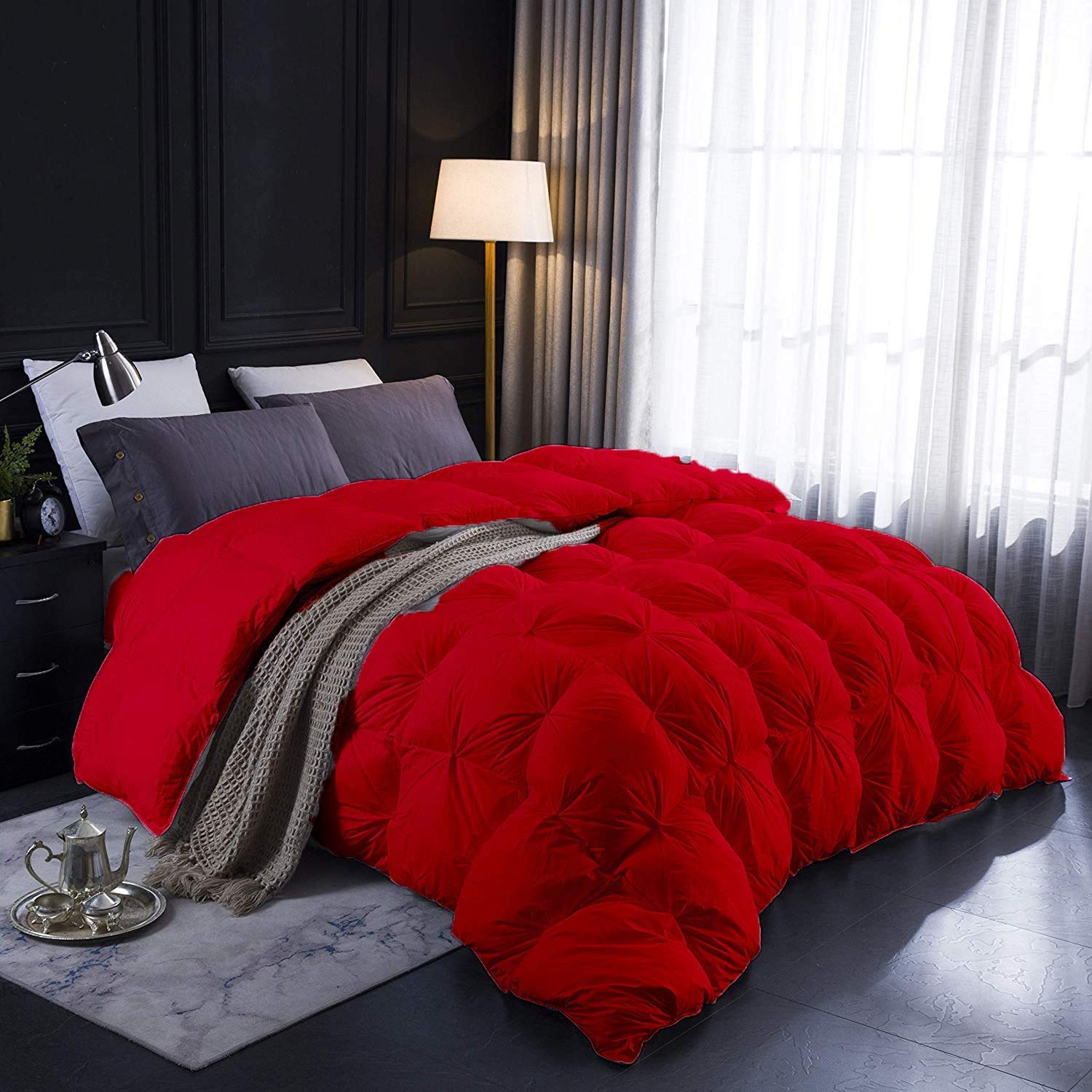 1000-TC Pinch Pleated Down Comforter Oversized King Plus (128