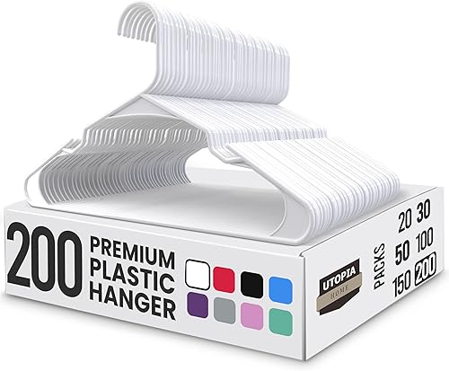 Vista 40 de Utopia Home - Perchas de Plástico Paquete de 50 - Percha para Ropa que Ahorra Espacio - Organizadores de Armario y Almacenamiento Duraderos