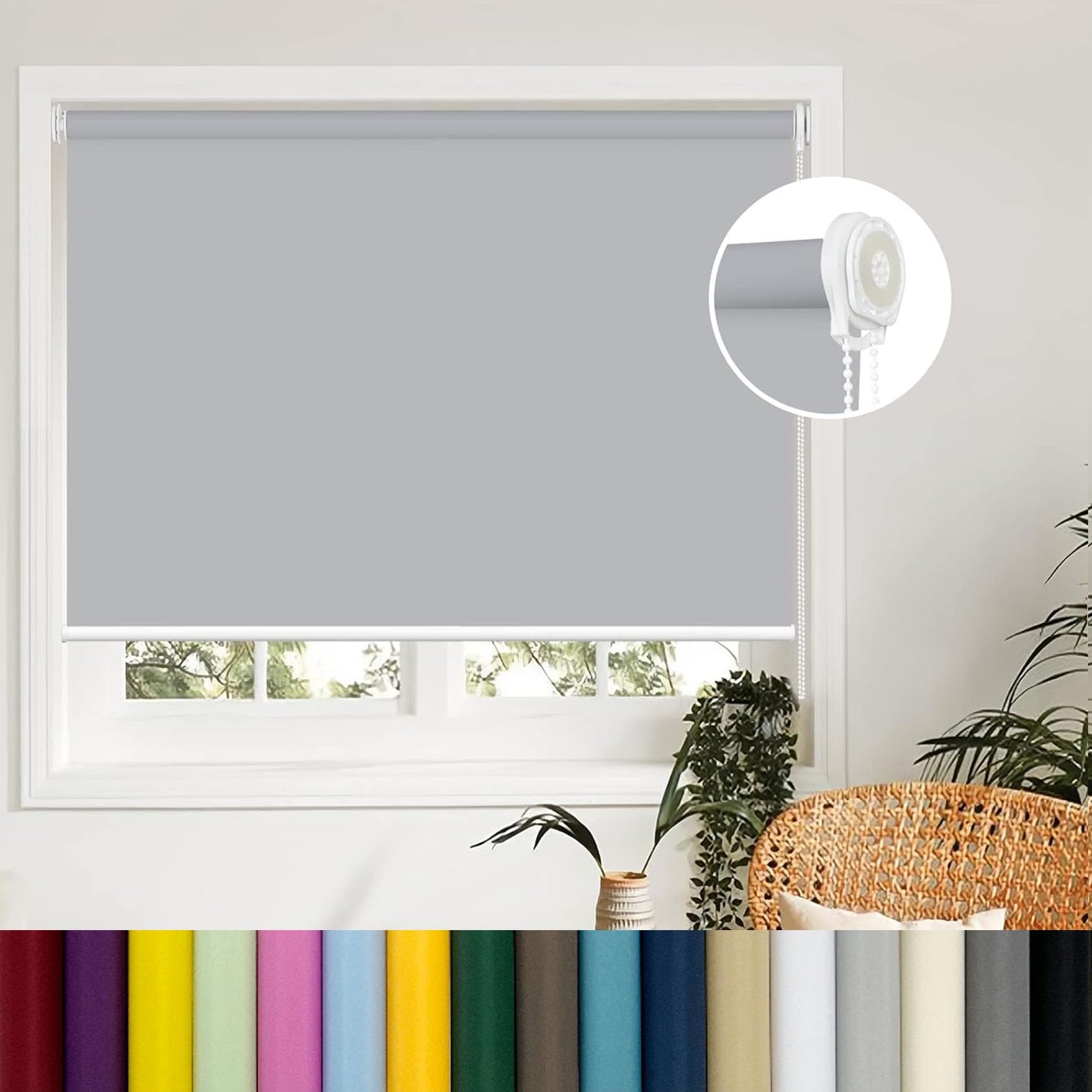 Izolowana roleta chroniąca przed promieniowaniem UV, bezpieczna dla dzieci, 80 x 200 cm, roleta na dzień i noc, jasnoszara