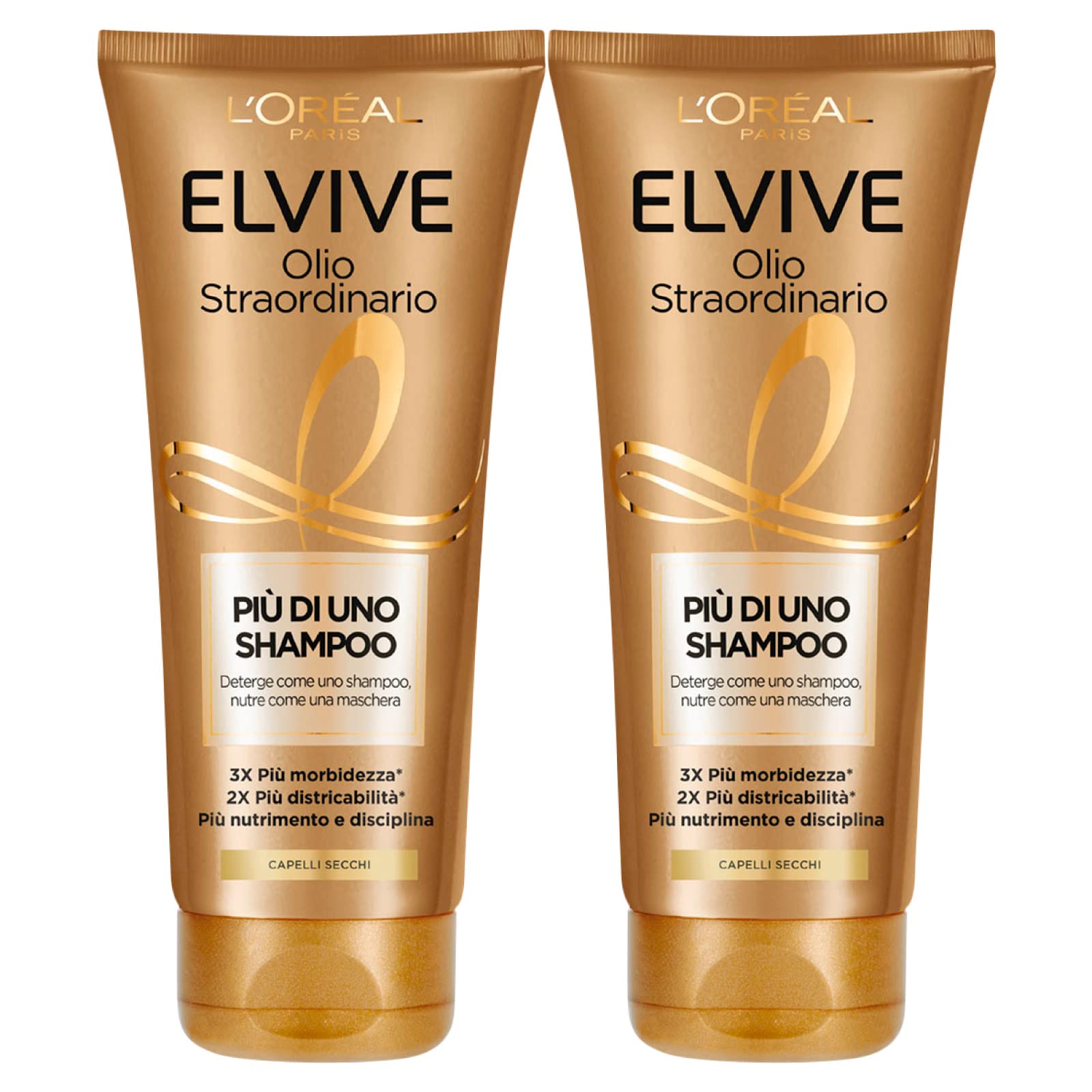  **L'Oréal Paris Elvive Extraordinary Oil Plus Than One Shampoo per Capelli Secchi - 2 Bafane da 200 ml**
| **2 x L'Oréa