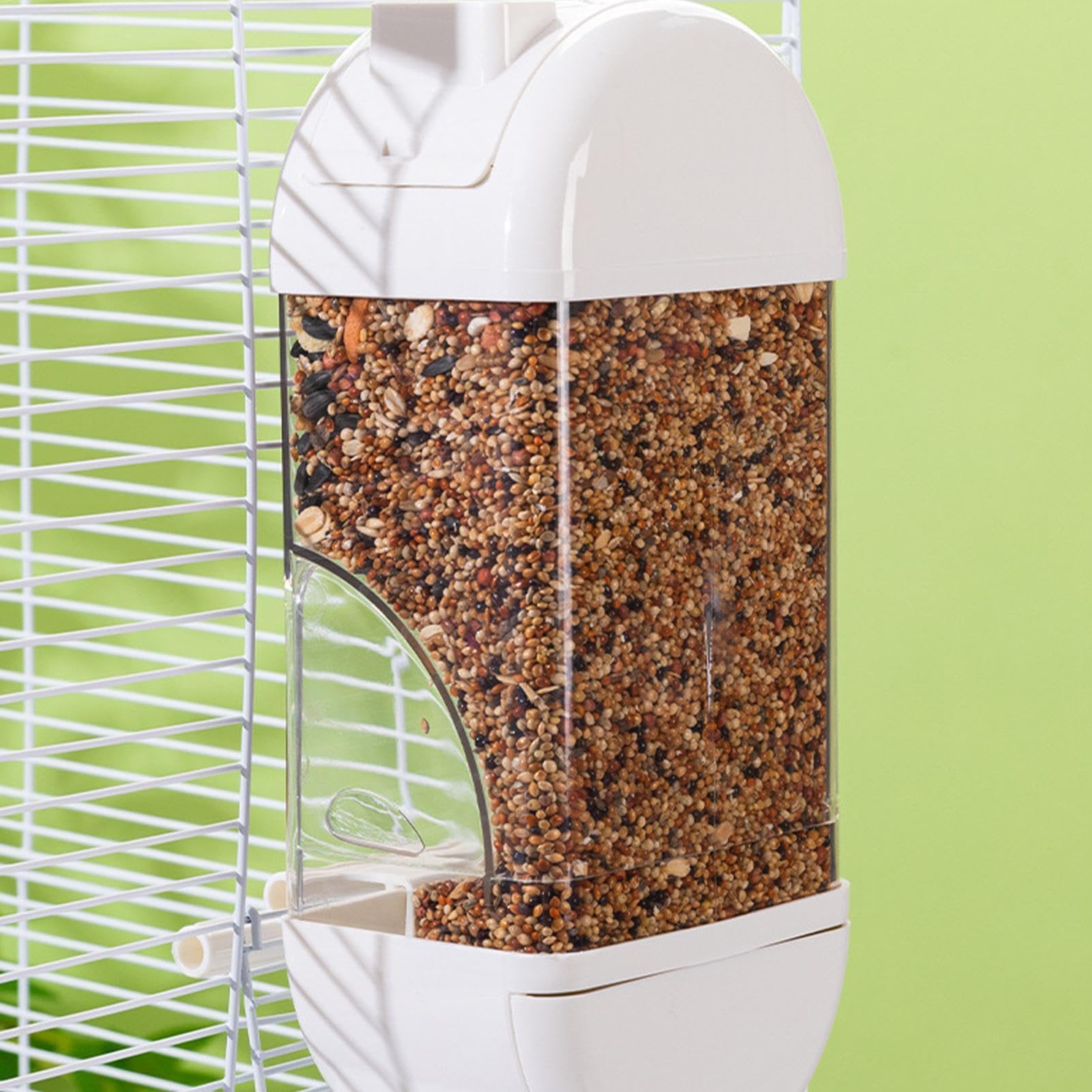 Automatischer Vogelfutterspender – Wasserspender for Vögel, Wasserbehälter for | Intelligenter, transparenter Futterspender for Sittiche, Vogelfutterhaus(Beige)
