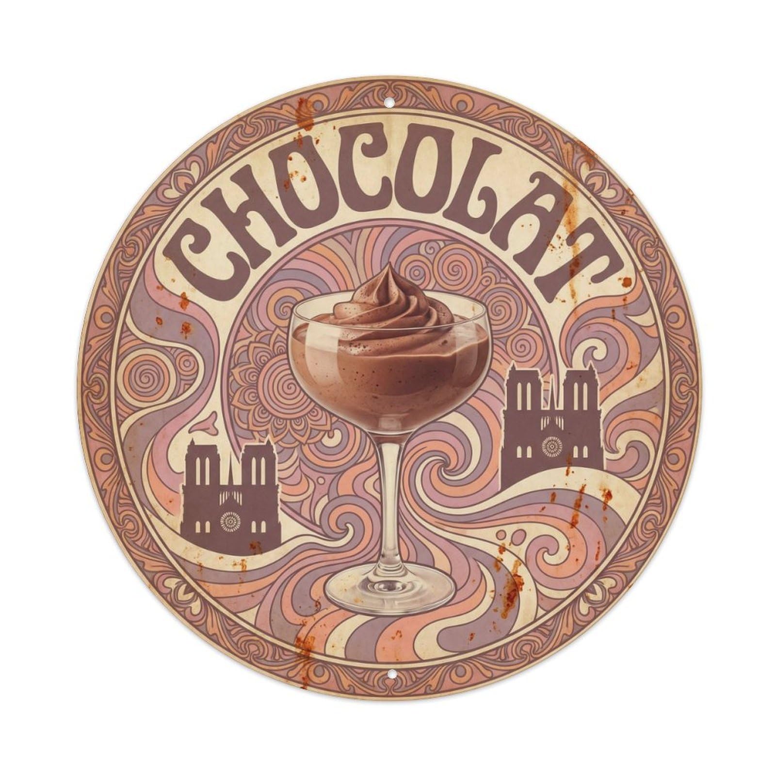European Chocolate Bar Dessert Cafe Retro Psychedelic Metal Tin Sign
