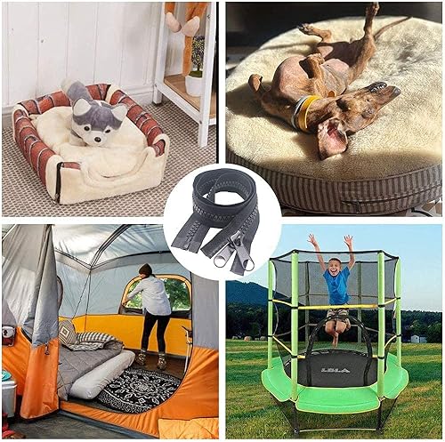 Miniatura 9 de MebuZip #10 Cremalleras de plástico separadoras resistentes de 96 pulgadas con doble lengüeta deslizantes de cremallera, cremalleras Vislon para